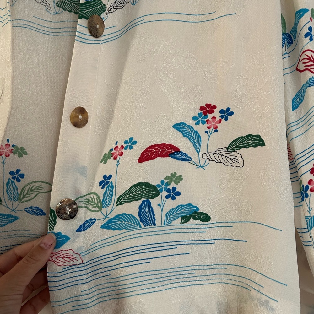 Silk Button-Up Blouse - Picture 3 of 9